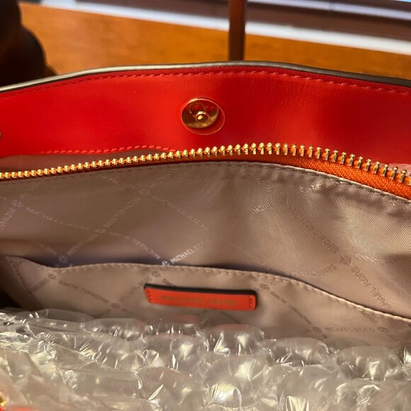 NWT Michael Kors Whitney Quilted Tote in Orange with Gold Hardware w/dustbag - Picture 8 of 14